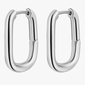 White Gold Plated Hoop Earrings